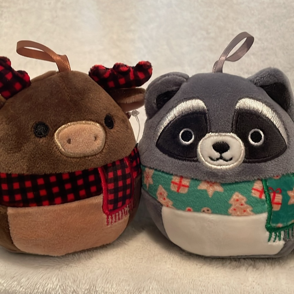 NWT Set-of-2 Original Squishmallows Ornaments, “Alfred,” and “Rocky”, ~4” each